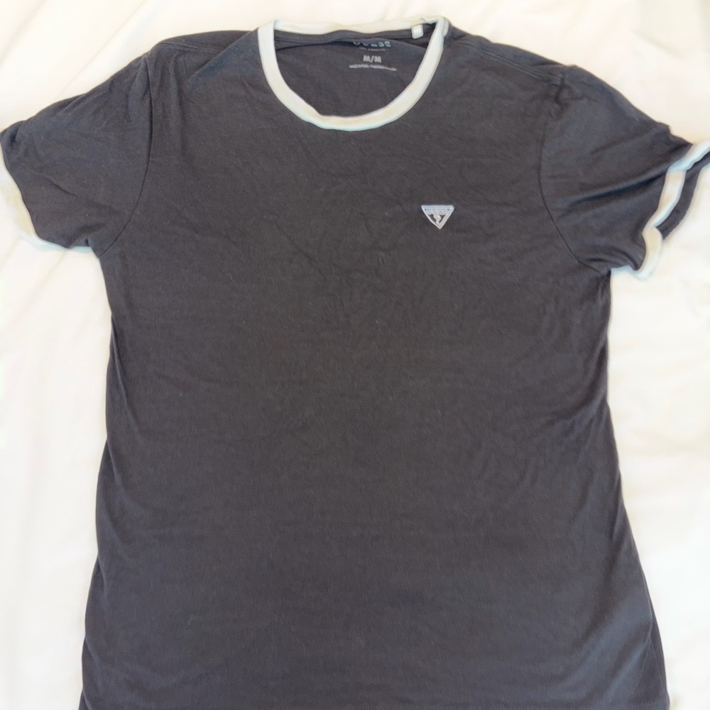 Guess Charcoal Tee with White Edging